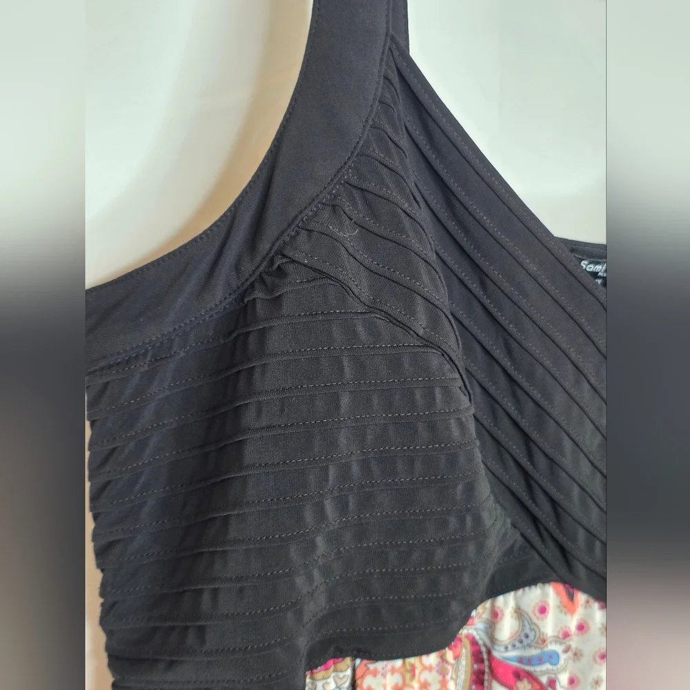 Sami & Jo 3X Boho Dress Black Multicolor Paisley Print 2739-R